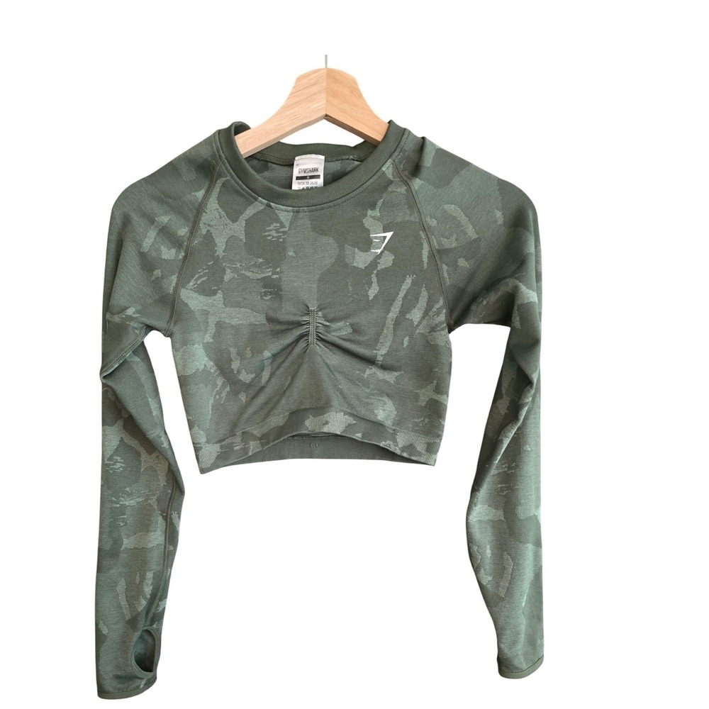 Gymshark Gorpcore Adapt Camo Seamless Long Sleeve Crop Top Women S - Picture 2 of 12